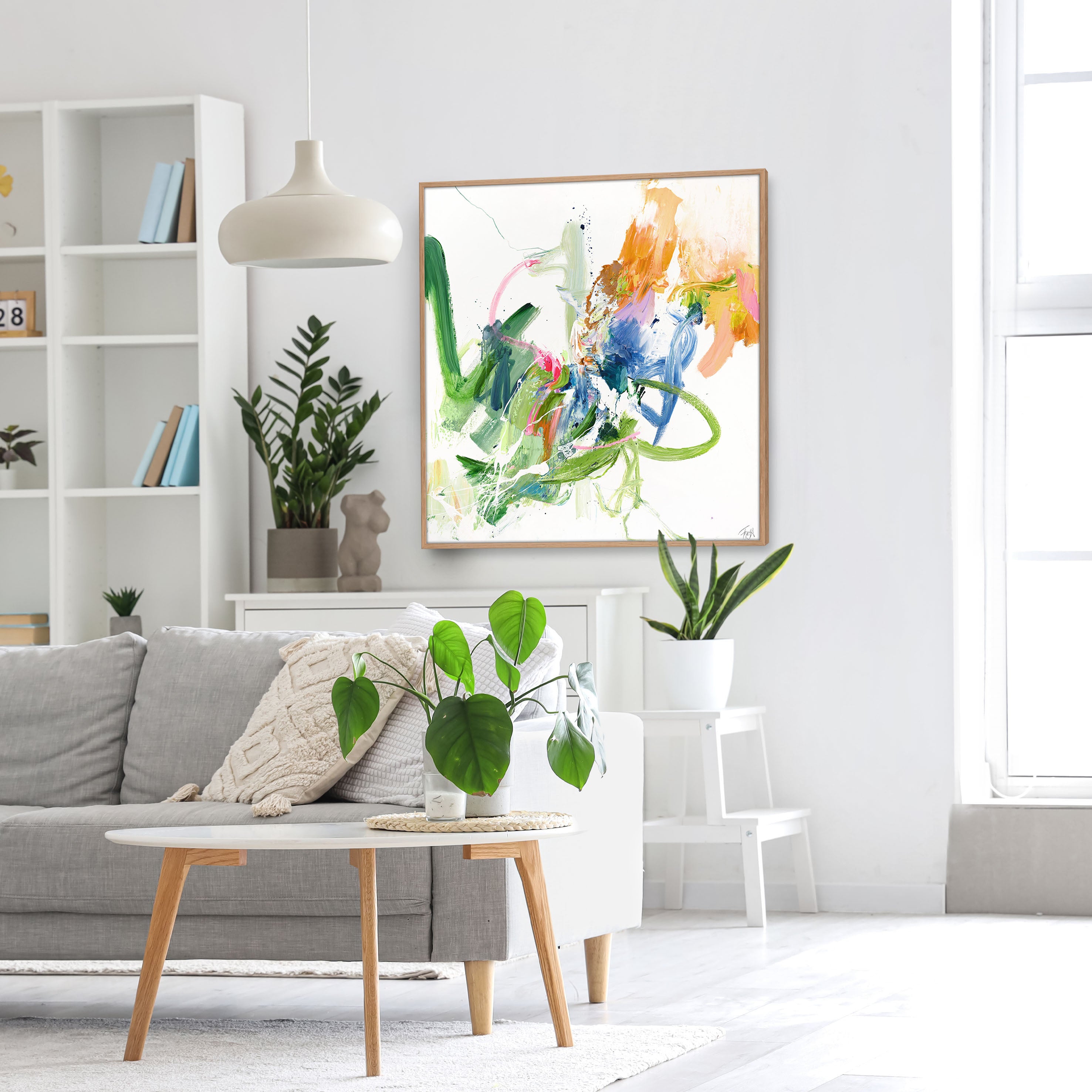 Vertrouwelijk groen | Gemengd schilderij