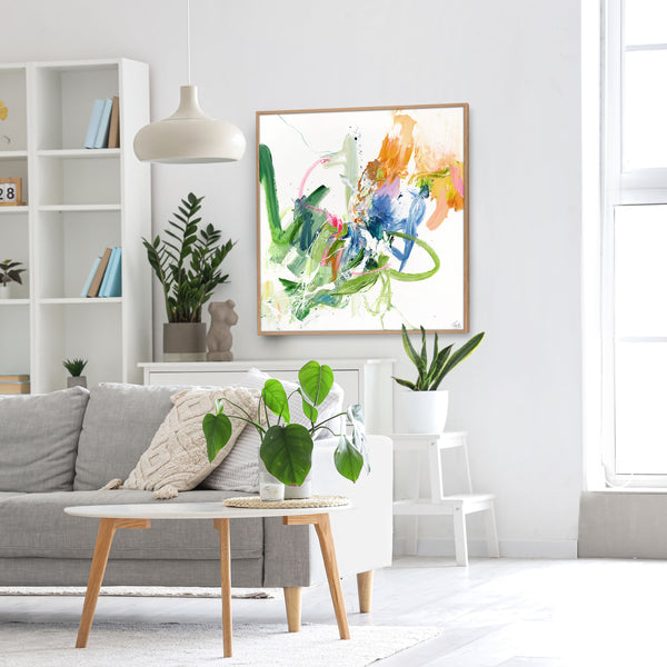 Vertrouwelijk groen | Gemengd schilderij