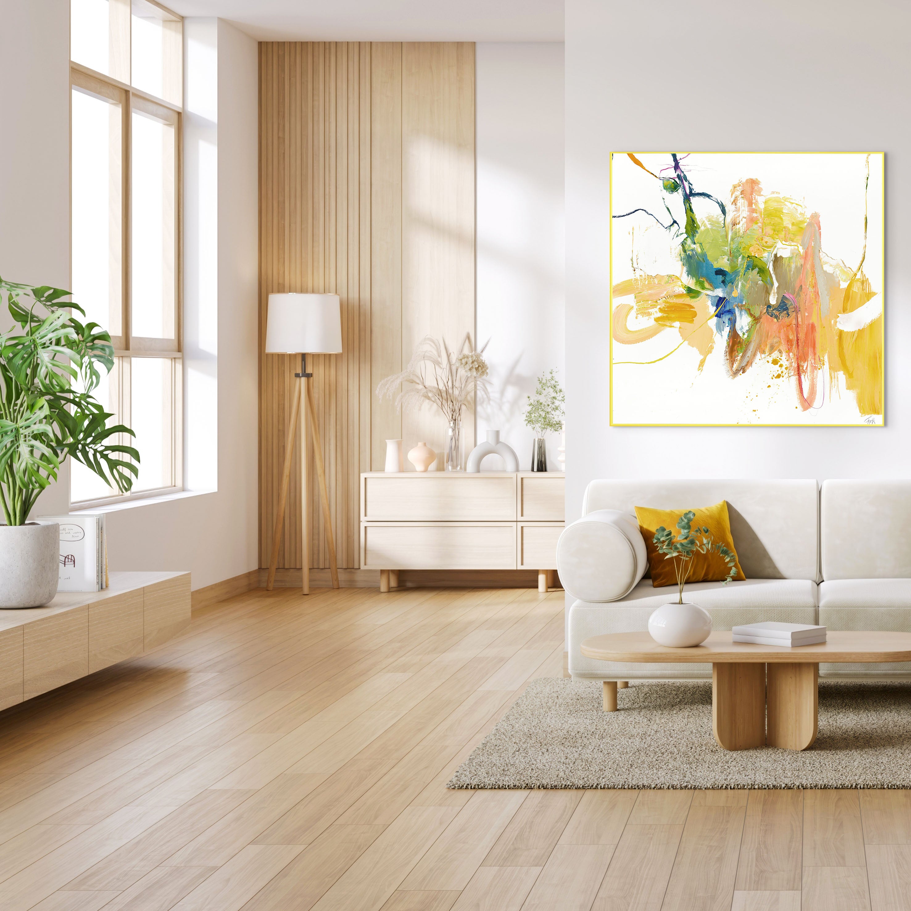 Vertrouwelijk Geel | GEMENGD SCHILDERIJ