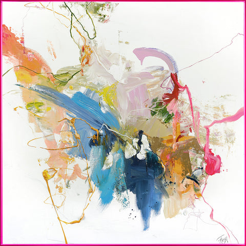 Vertrouwelijk roze | GEMENGD SCHILDERIJ