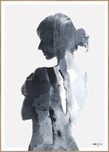 Vrouw in blauw | POSTERBORD