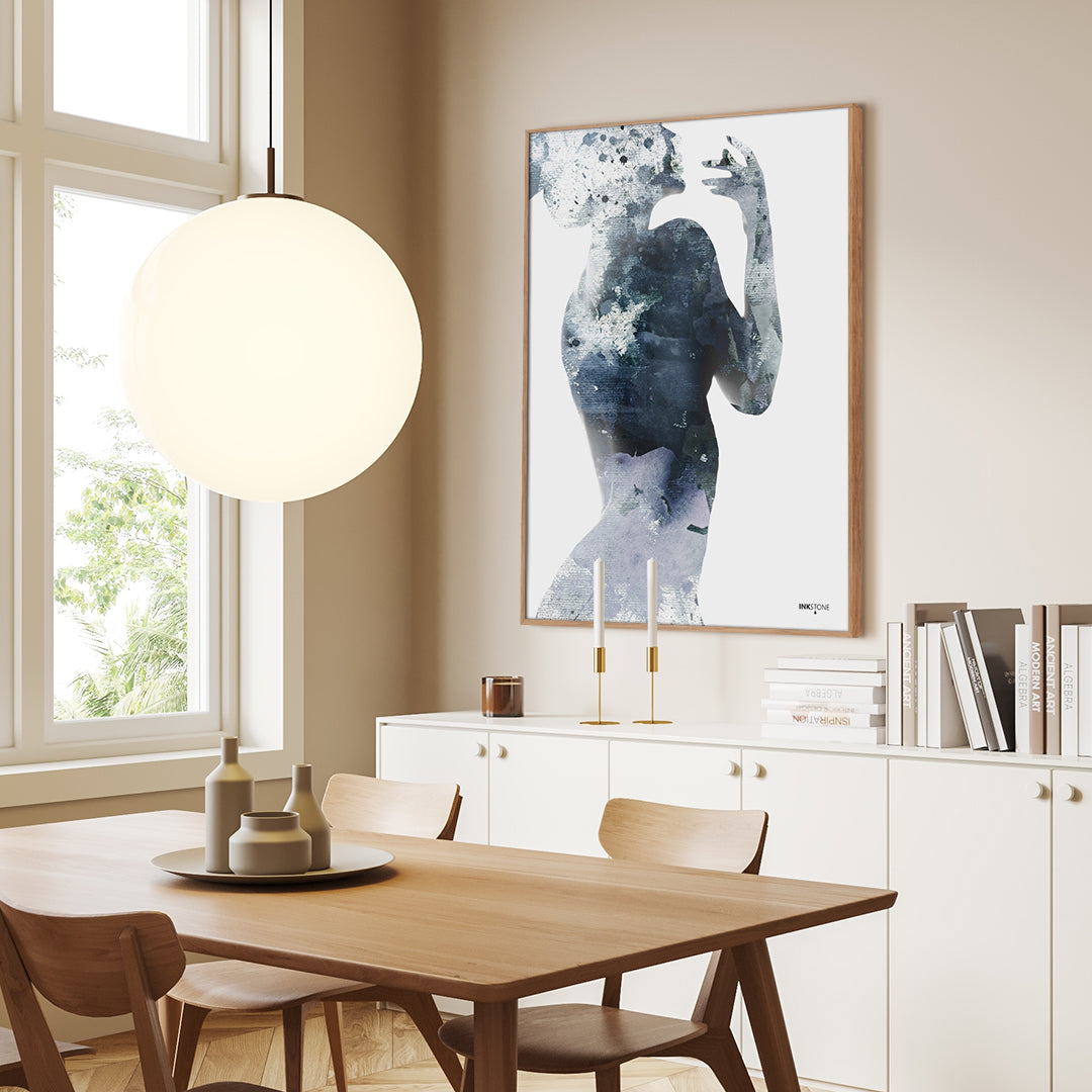 Vrouw in blauw 2 | POSTERBORD