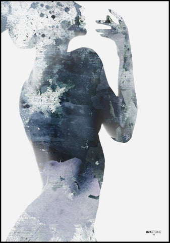 Vrouw in blauw 2 | POSTERBORD