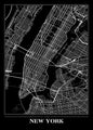 Kaart New York Zwart | POSTER