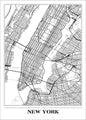 Kaart New York wit | POSTER