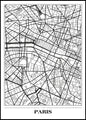 Kaart Parijs wit | POSTERBORD