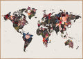 Wereldkaart bloemen | POSTERBORD