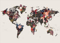 Wereldkaart bloemen | POSTER